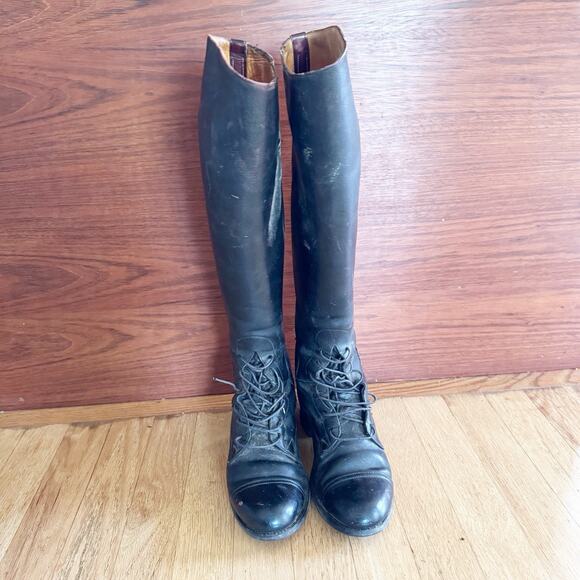 Equestrian Horse Riding Boots Black Leather Black Size 9? *Read - Picture 2 of 9